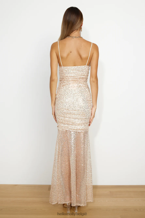 kleding Hello Molly prinses glitter maxi jurk goud XR2L6227
