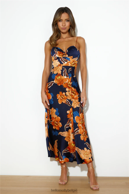 kleding Hello Molly print love maxi-jurk oranje XR2L6170