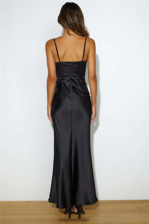 kleding Hello Molly pronkmeisje maxi jurk zwart XR2L6207