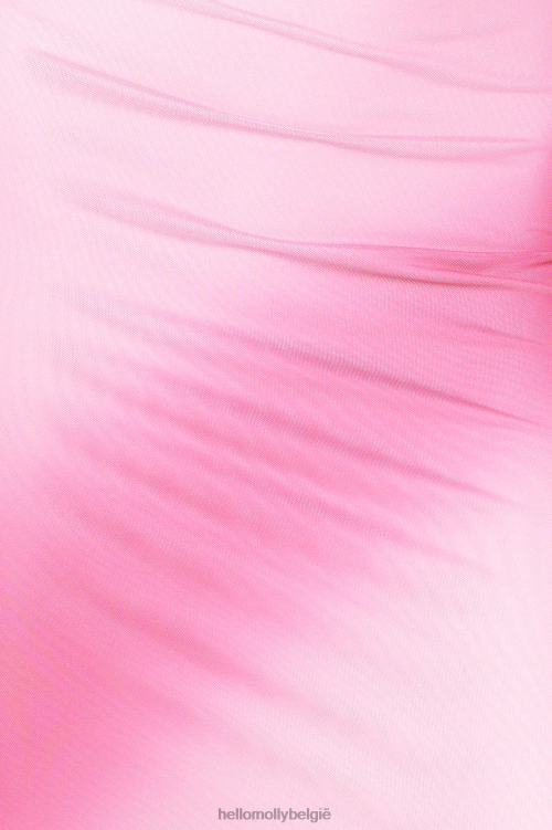 kleding Hello Molly romige dessert mesh maxi-jurk roze XR2L5570