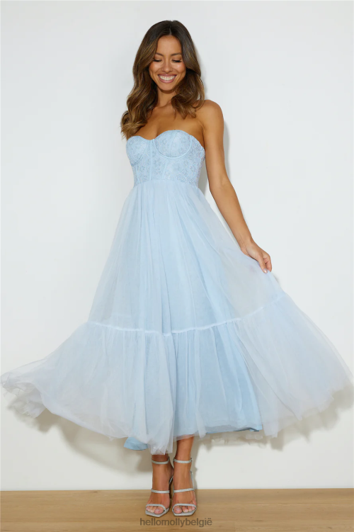 kleding Hello Molly royal treasure tule maxi-jurk blauw XR2L5964