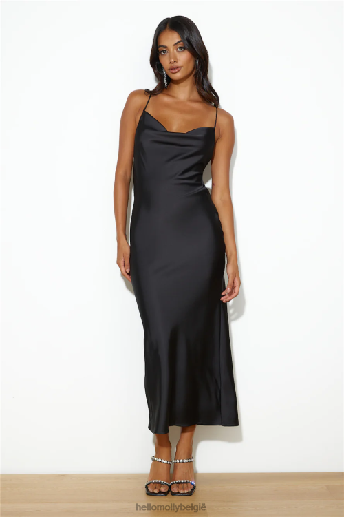 kleding Hello Molly runway luxe maxi-jurk zwart XR2L6182