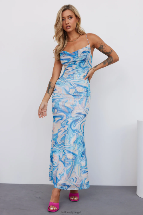 kleding Hello Molly she is us etoile mesh jurk blauw XR2L5001