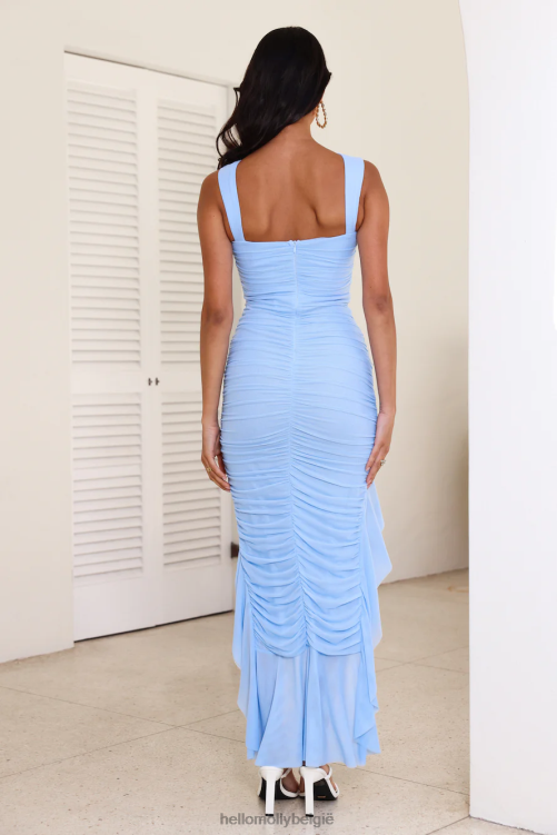kleding Hello Molly she's worth it mesh maxi-jurk blauw XR2L5460