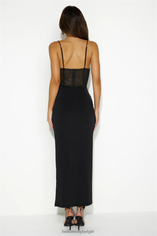 kleding Hello Molly shop the look mesh maxi-jurk zwart XR2L5649