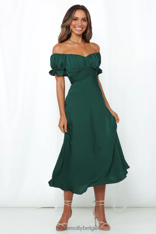 kleding Hello Molly sky kinder maxi-jurk bosgroen XR2L6880