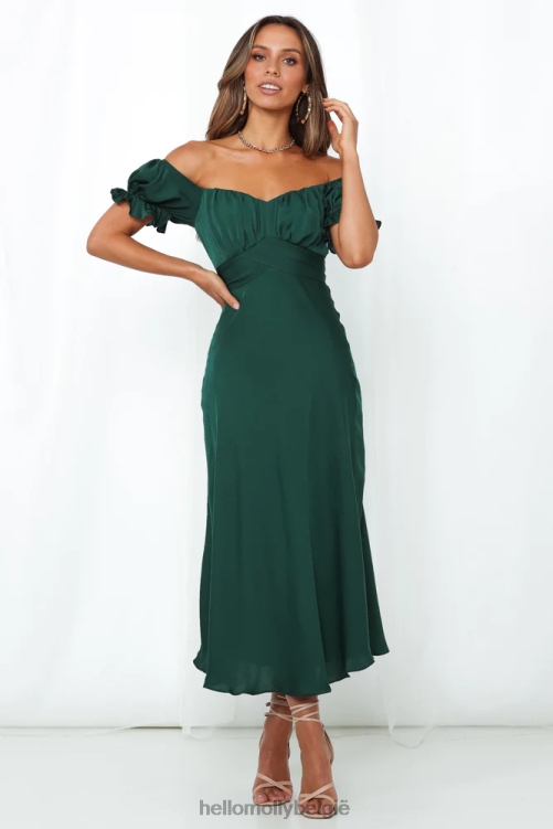 kleding Hello Molly sky kinder maxi-jurk bosgroen XR2L6880