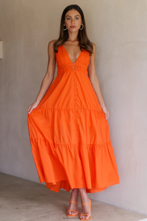 kleding Hello Molly so loveable maxi-jurk oranje XR2L6690