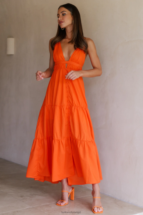 kleding Hello Molly so loveable maxi-jurk oranje XR2L6690