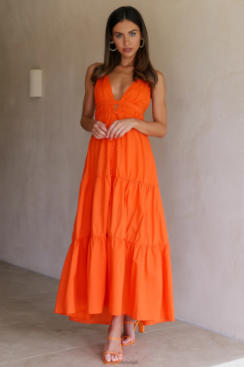 kleding Hello Molly so loveable maxi-jurk oranje XR2L6690