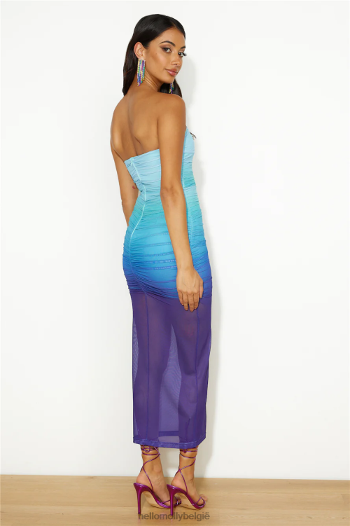 kleding Hello Molly spetterende mesh maxi-jurk blauw XR2L5947