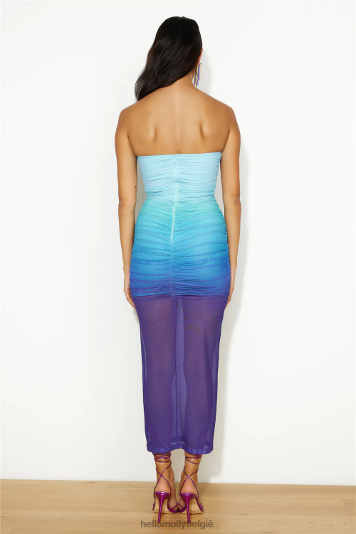 kleding Hello Molly spetterende mesh maxi-jurk blauw XR2L5947