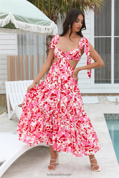 kleding Hello Molly stijlvolle maxi-jurk rood XR2L5988