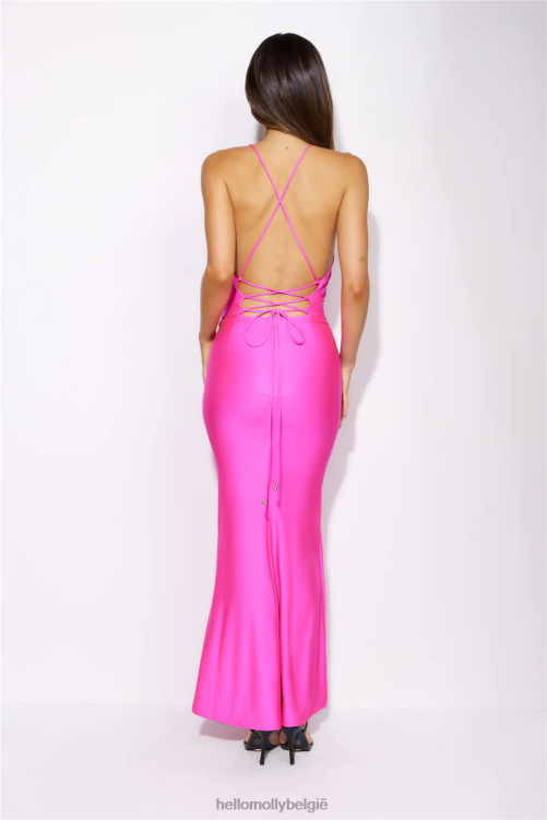 kleding Hello Molly style moment maxi jurk roze XR2L5561