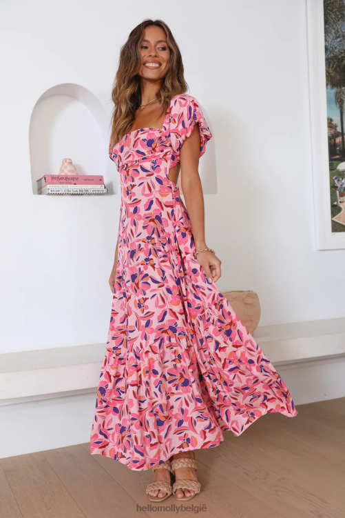 kleding Hello Molly szn for prints maxi jurk roze XR2L6198
