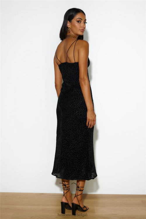 kleding Hello Molly textured feel maxi-jurk zwart XR2L6103