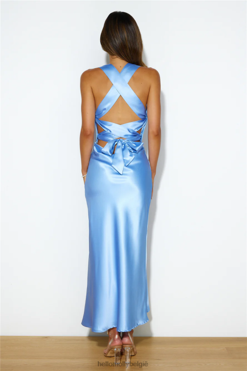 kleding Hello Molly tie it up meisjes maxi jurk blauw XR2L6181