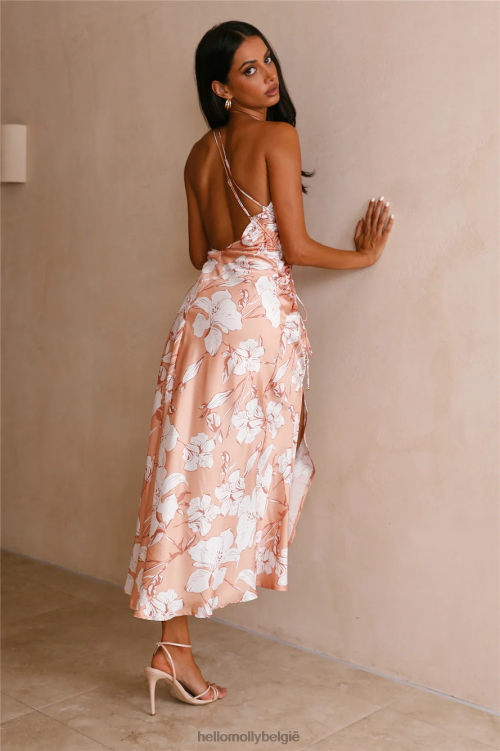 kleding Hello Molly trakteer jezelf op jurk perzik XR2L3583