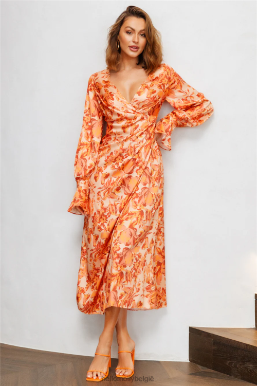 kleding Hello Molly verborgen kaart maxi-jurk oranje XR2L6404