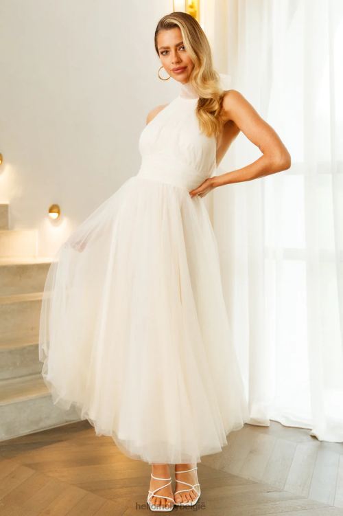 kleding Hello Molly verwarde maxi-jurk ivoor XR2L6418