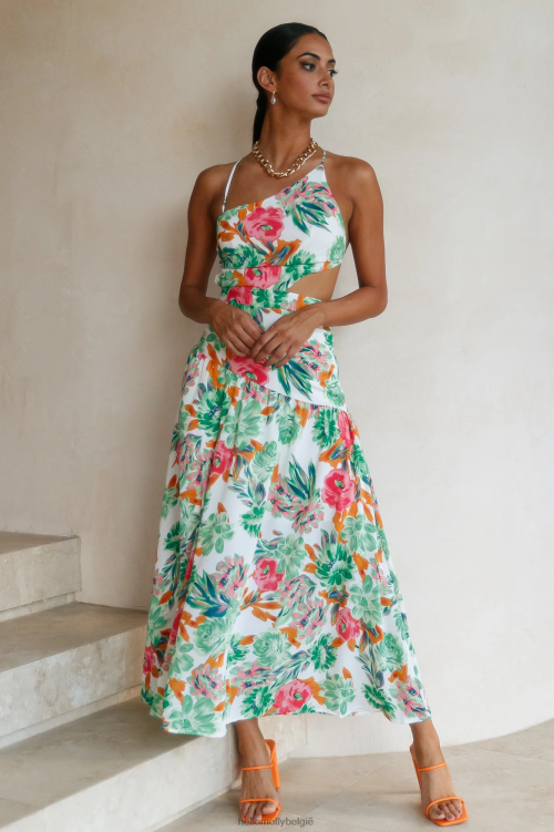 kleding Hello Molly vind jouw paradijselijke maxi-jurk groen XR2L6681