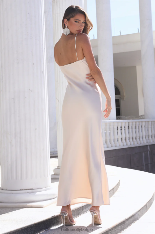 kleding Hello Molly vleugje twinkle maxi-jurk champagne XR2L6152