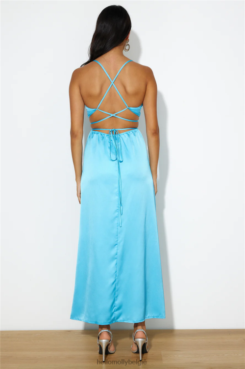 kleding Hello Molly vroege ochtenden satijnen maxi-jurk blauw XR2L6273