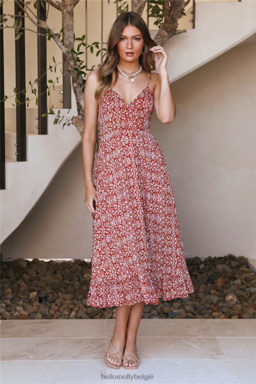 kleding Hello Molly zitten maxi-jurk roest XR2L6435