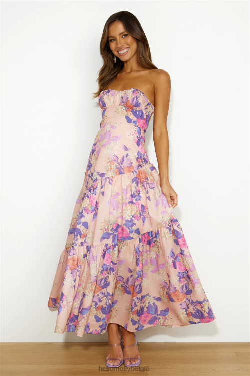 kleding Hello Molly zomermeisje maxijurk perzik XR2L5931