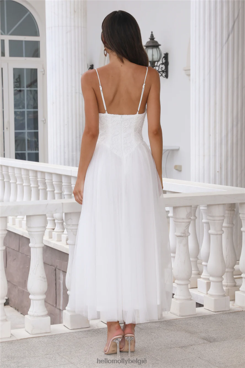 kleding Hello Molly Amazing love midi-jurk wit XR2L4088