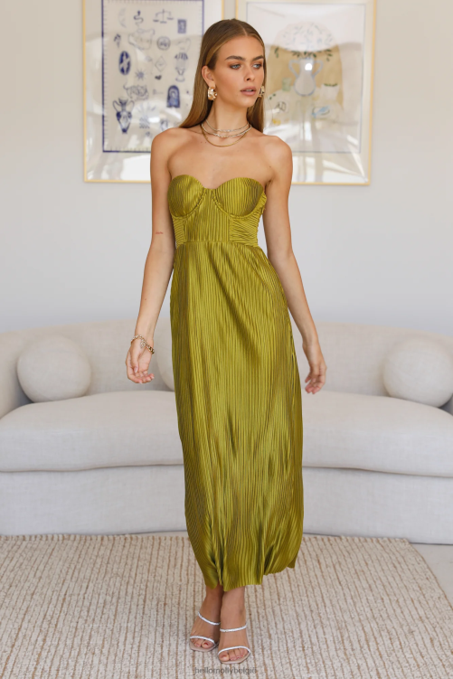 kleding Hello Molly Chase the blues midi-jurk groen XR2L3467