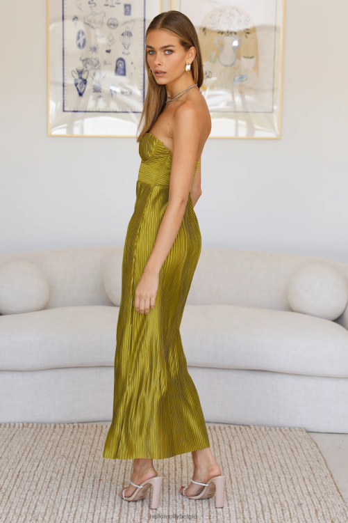 kleding Hello Molly Chase the blues midi-jurk groen XR2L3467