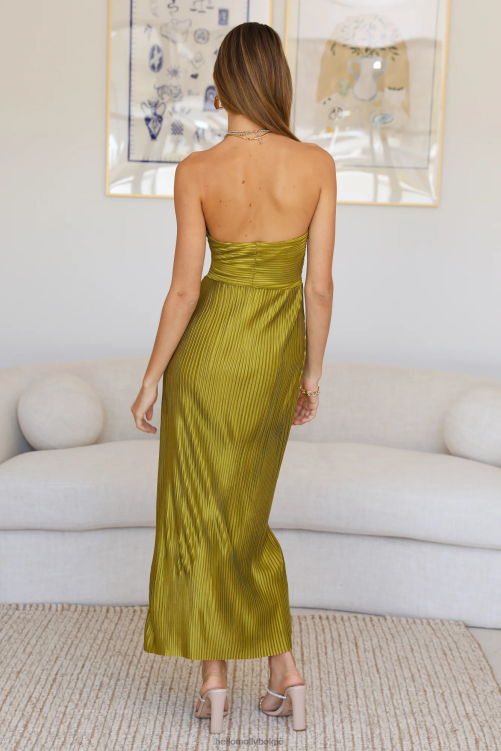 kleding Hello Molly Chase the blues midi-jurk groen XR2L3467