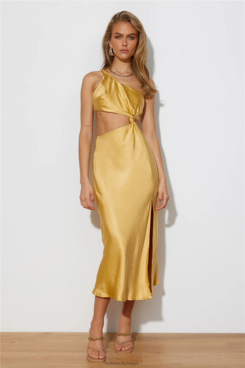 kleding Hello Molly Dromerige look midi-jurk geel XR2L5375