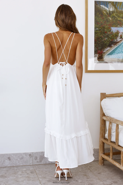 kleding Hello Molly Falling Blossoms midi-jurk wit XR2L3611