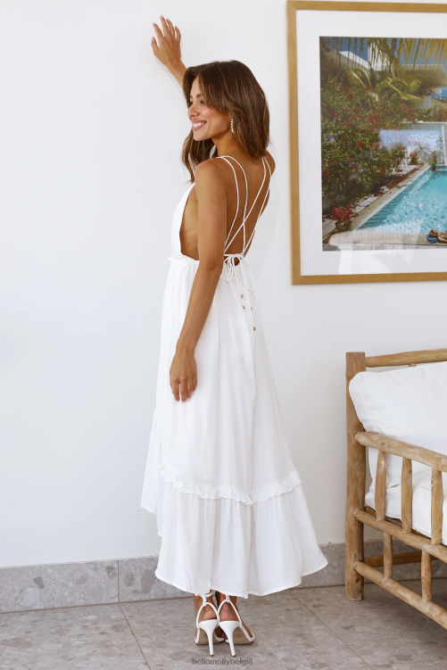 kleding Hello Molly Falling Blossoms midi-jurk wit XR2L3611