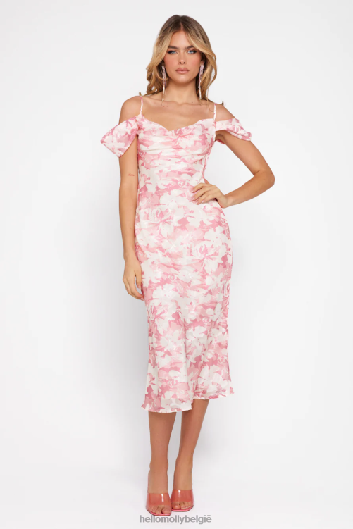 kleding Hello Molly Fresh Horizon midi-jurk roze XR2L5117