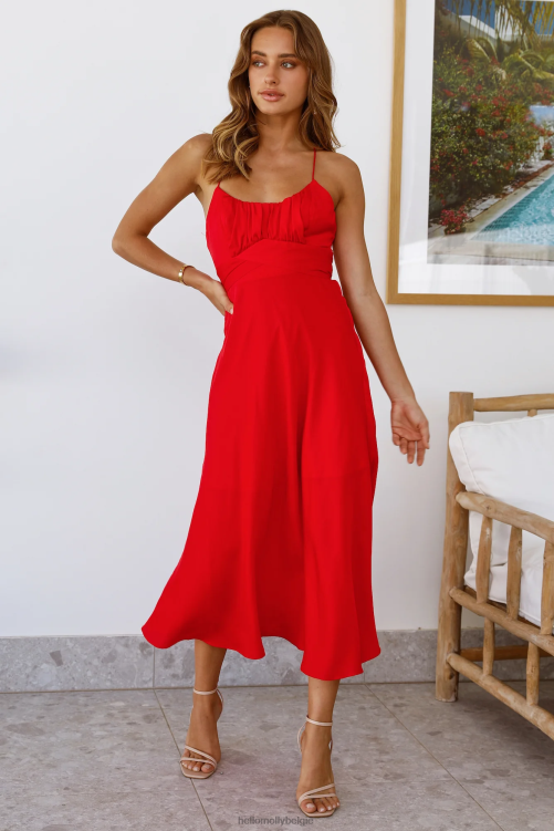 kleding Hello Molly Never stop us midi-jurk rood XR2L3675