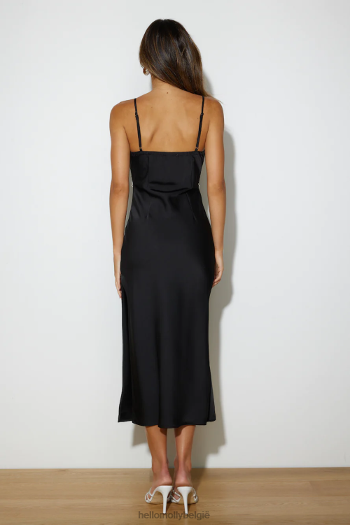 kleding Hello Molly Sparkle by you midi-jurk zwart XR2L1723