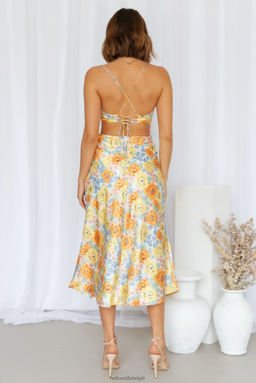 kleding Hello Molly Sunlight midi-jurk met drukknopen XR2L3505