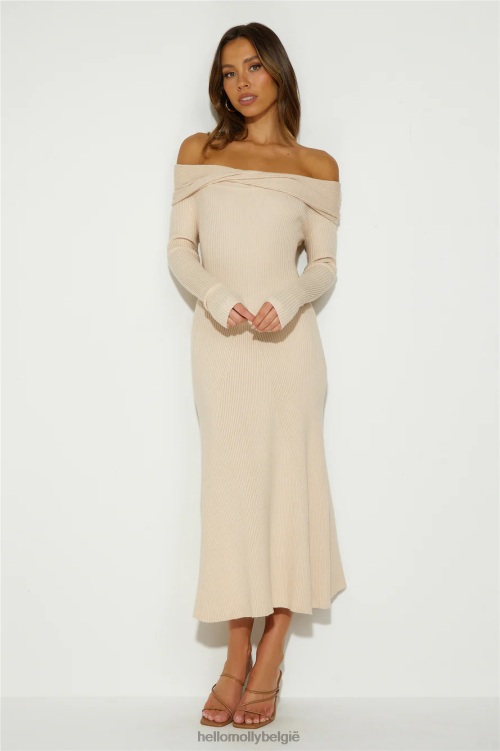kleding Hello Molly Uitvouwbare avontuurlijke midi-jurk beige XR2L5097