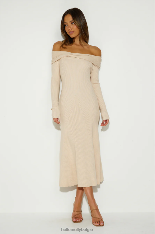 kleding Hello Molly Uitvouwbare avontuurlijke midi-jurk beige XR2L5097