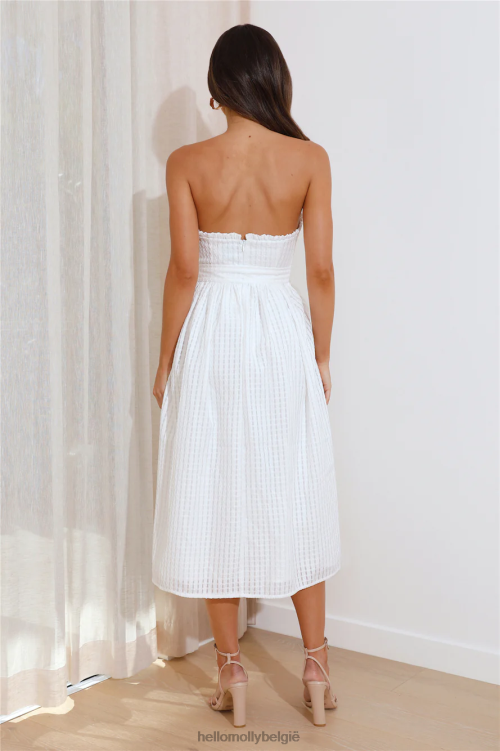 kleding Hello Molly Winery Tour midi-jurk wit XR2L3841