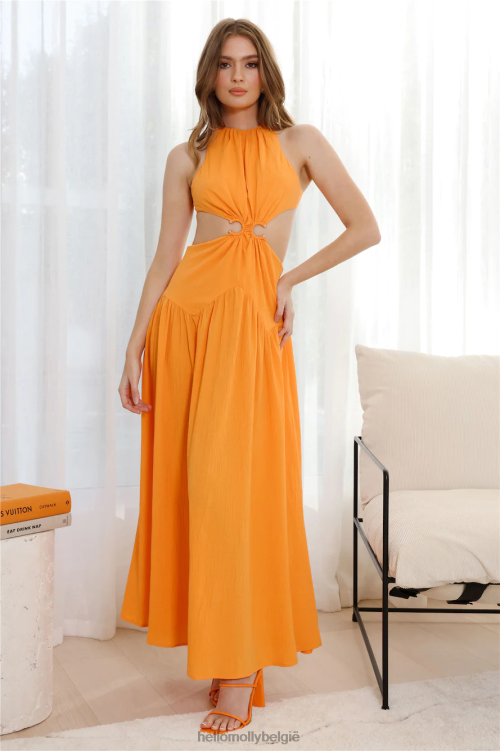 kleding Hello Molly aangename living midi-jurk oranje XR2L5442