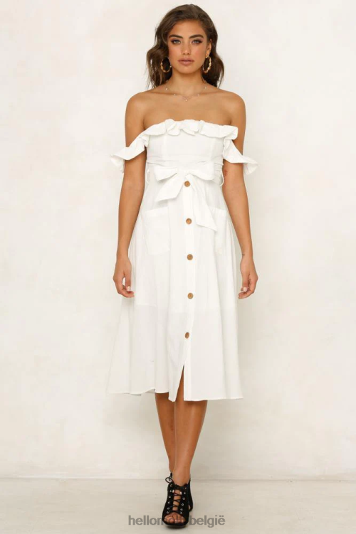 kleding Hello Molly altijd al voor jou geweest midi-jurk wit XR2L5348