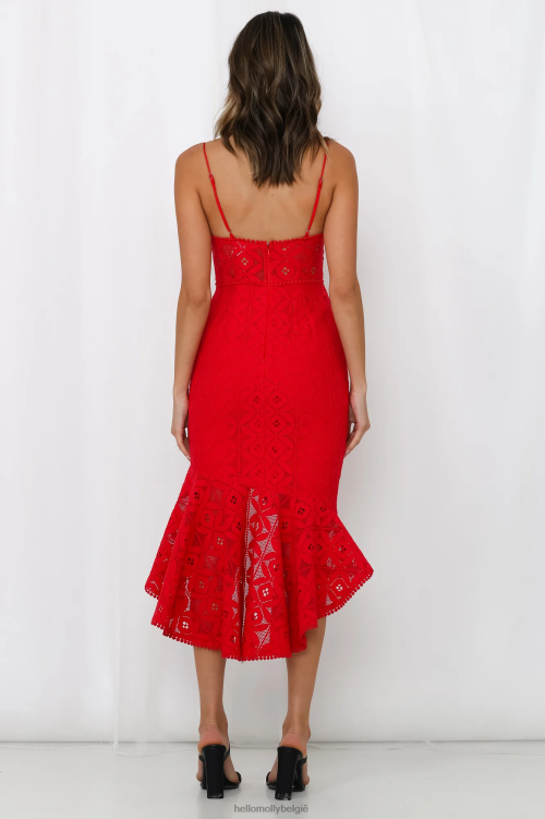 kleding Hello Molly back in the habit midi-jurk rood XR2L3650