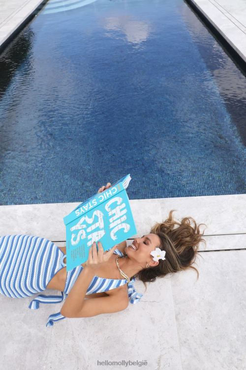 kleding Hello Molly beach dream midi-jurk blauw XR2L5064