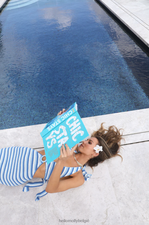 kleding Hello Molly beach dream midi-jurk blauw XR2L5064