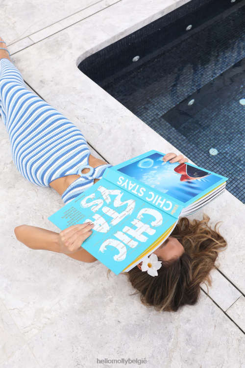 kleding Hello Molly beach dream midi-jurk blauw XR2L5064