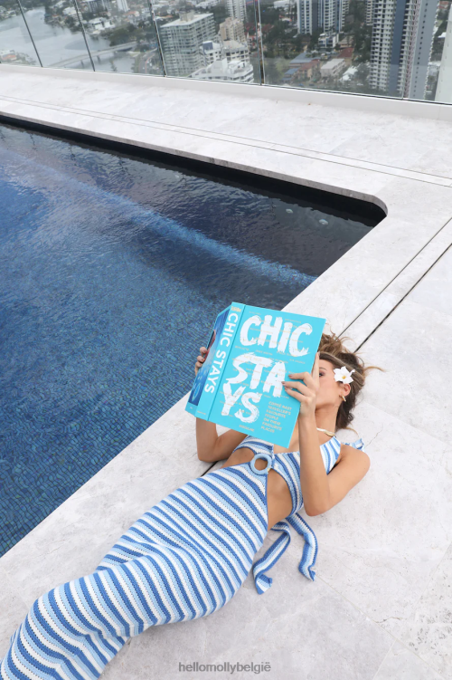 kleding Hello Molly beach dream midi-jurk blauw XR2L5064